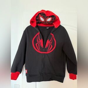 Youth Marvel Spider Man  zip up hoodie size large kids